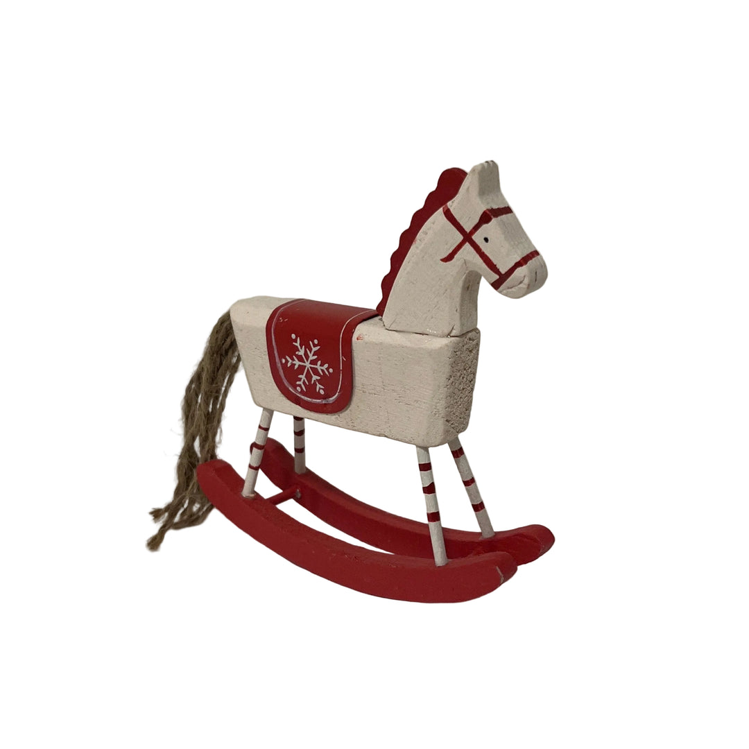 Wooden Rocking Horse Christmas Decor