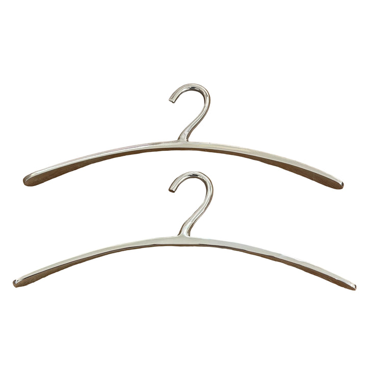 Set Of 2 Solid Metal Aluminium Finish Hangers