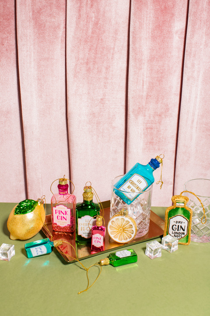 Blue Gin Bottle Shaped Bauble