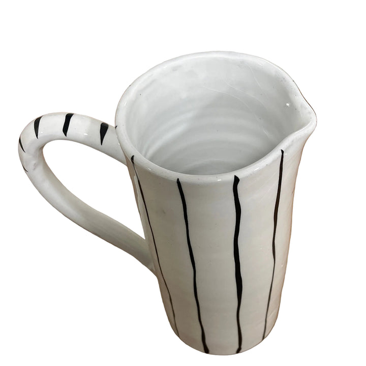 Large Tall Striped Pitcher