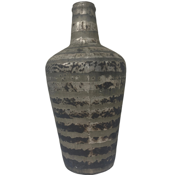 Large Conical Vase Silver Taupe