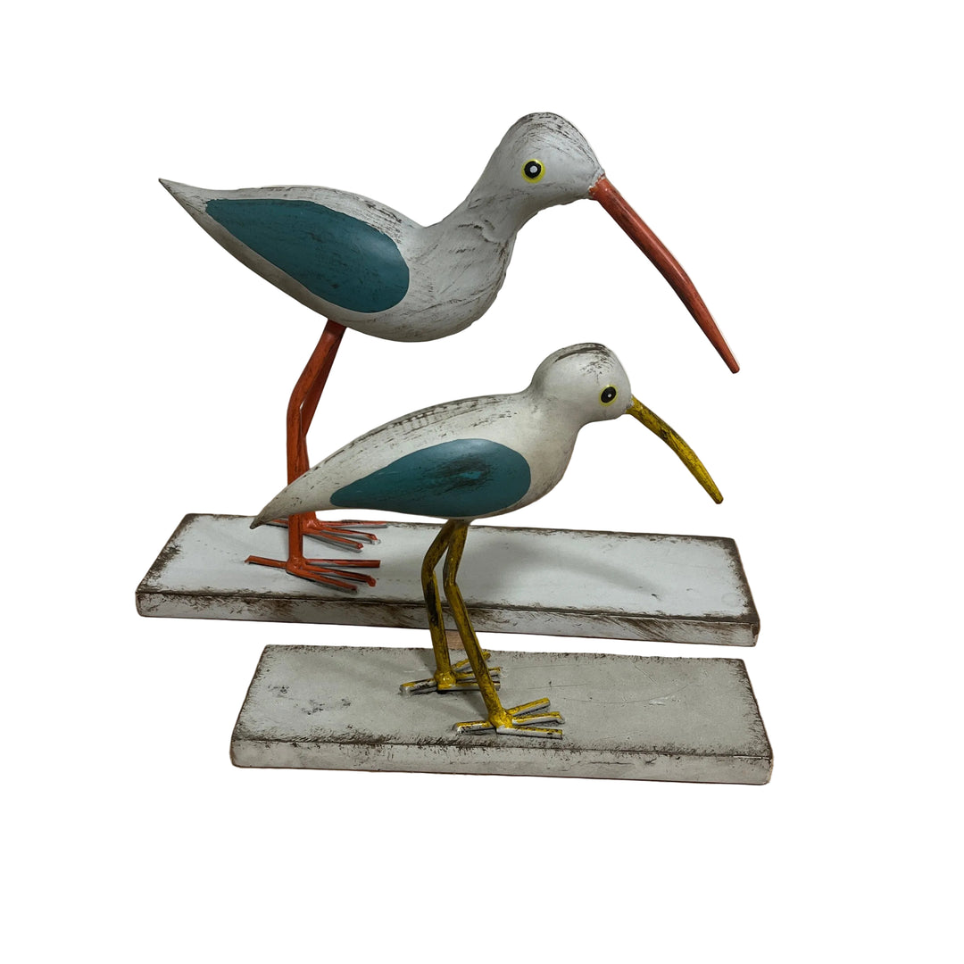 Two Piece Metal Craine Bird Statues