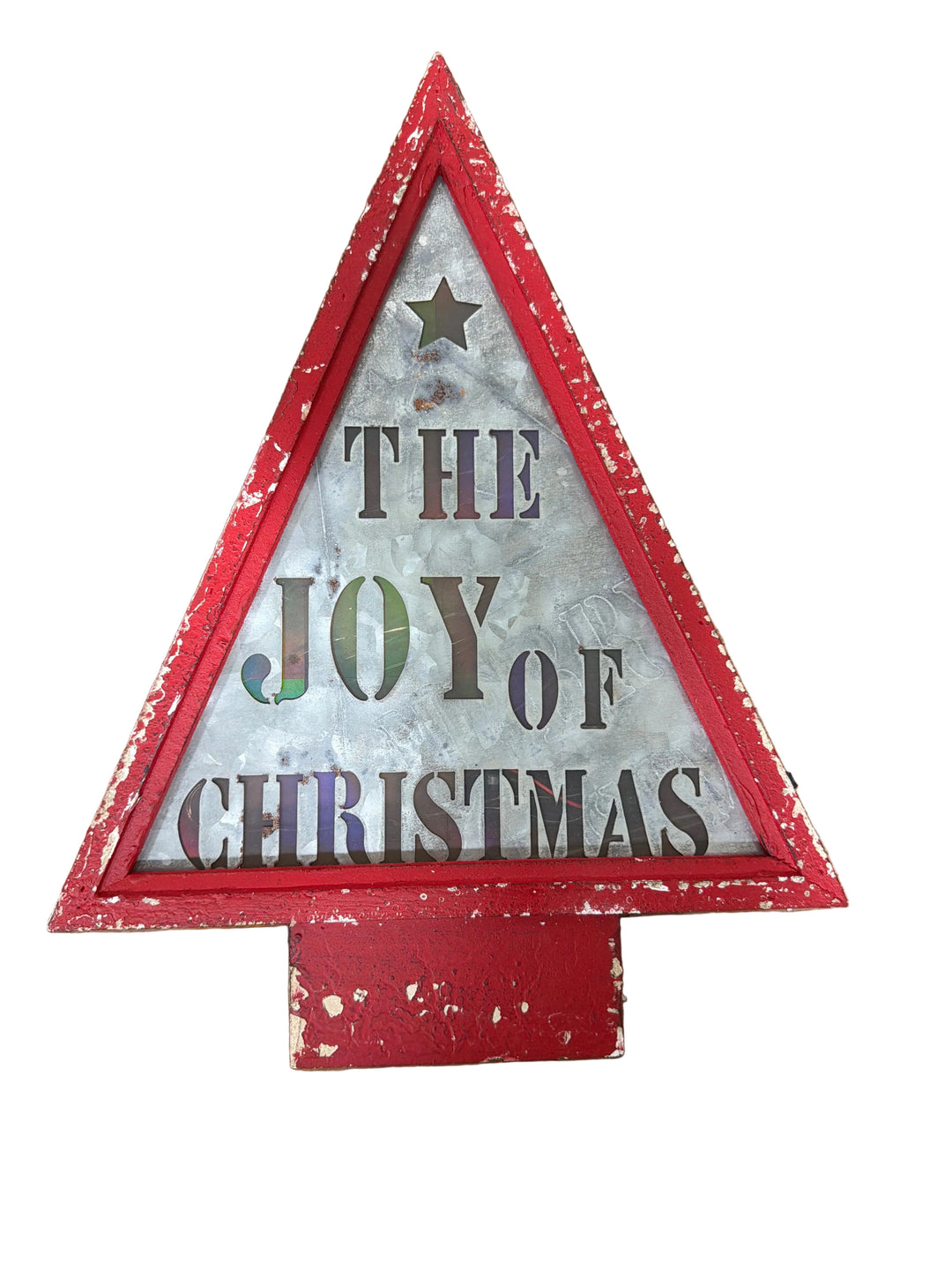 Joy of Christmas Scene LED Rustic Wooden Display