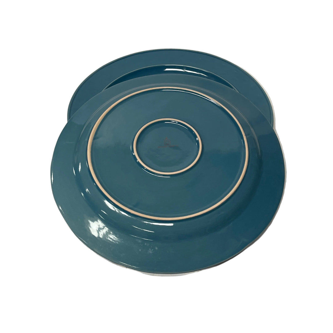 Home Bird Set of 3 Large Serving Plates Blue