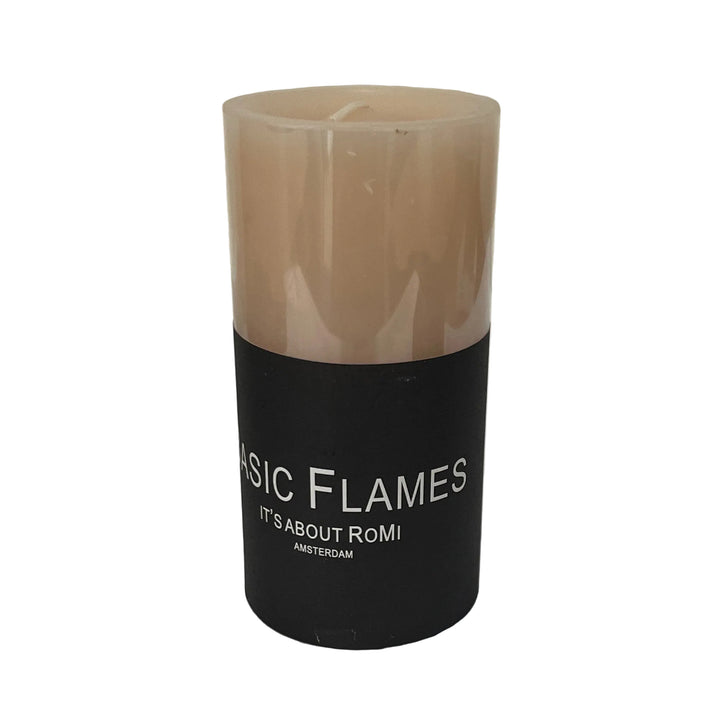 RoMi Basic Flames Pillar Candle Taupe