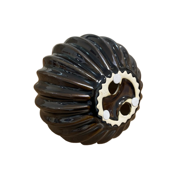 Round Ribbed Ball Decor Platinum