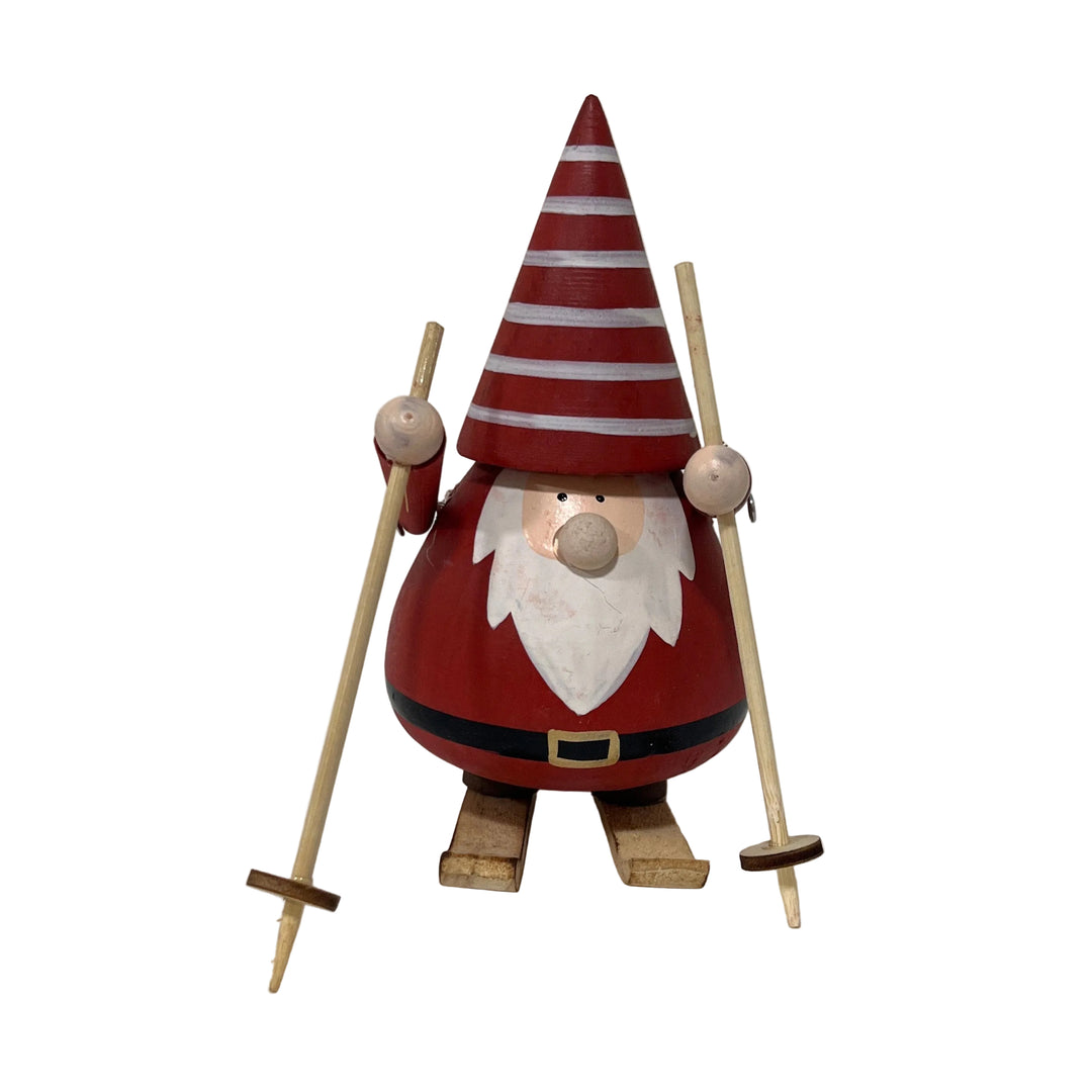 Red Santa on Skis