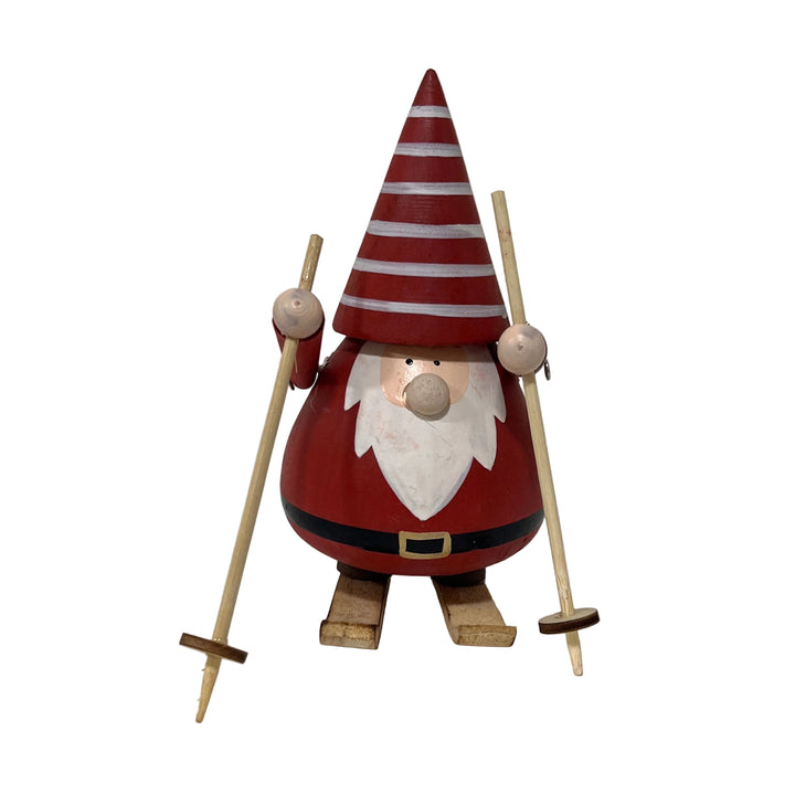 Red Santa on Skis