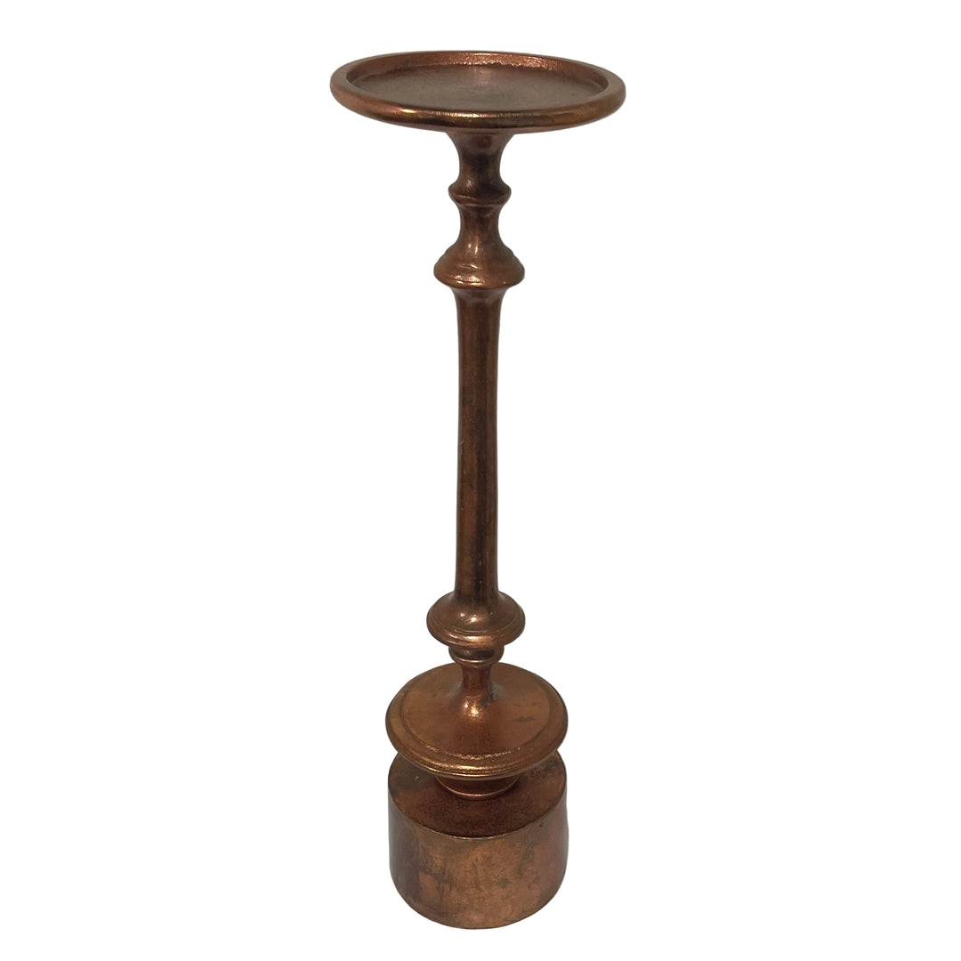 Large Metal Pillar Candle Stand Copper