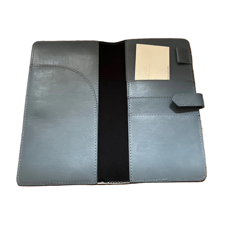 Grey Leather Travel Wallet