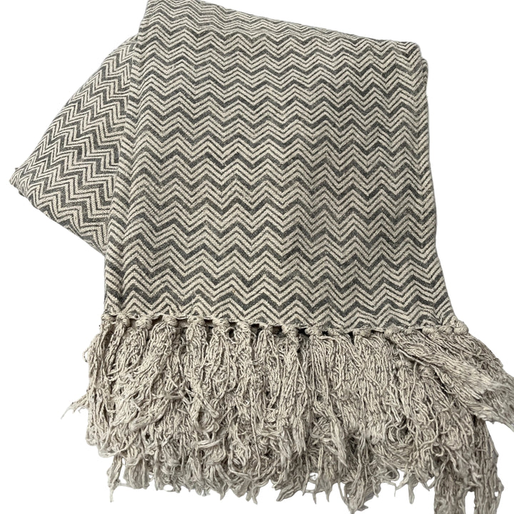 Geometric 100% Cotton Tassel Throw