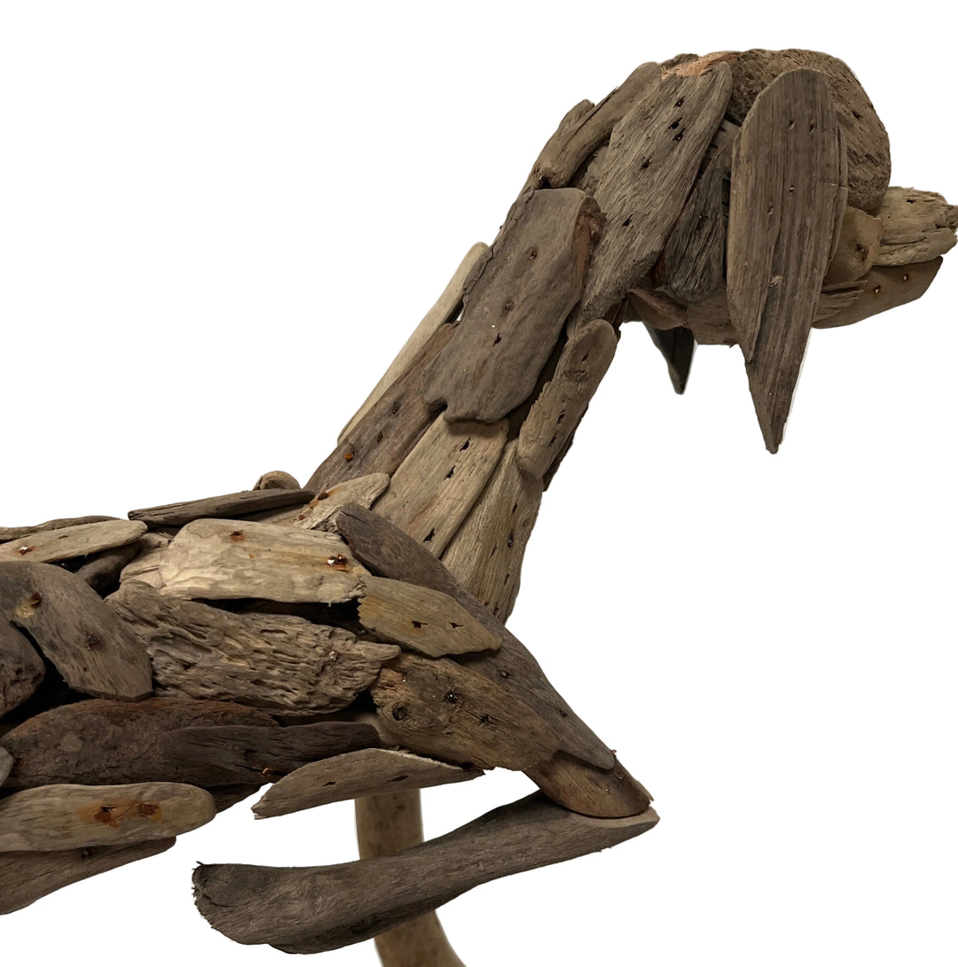 Large Driftwood Pointer Dog Sculpture