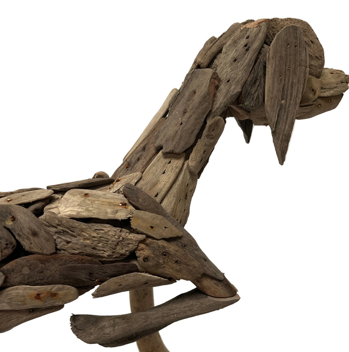 Large Driftwood Pointer Dog Sculpture