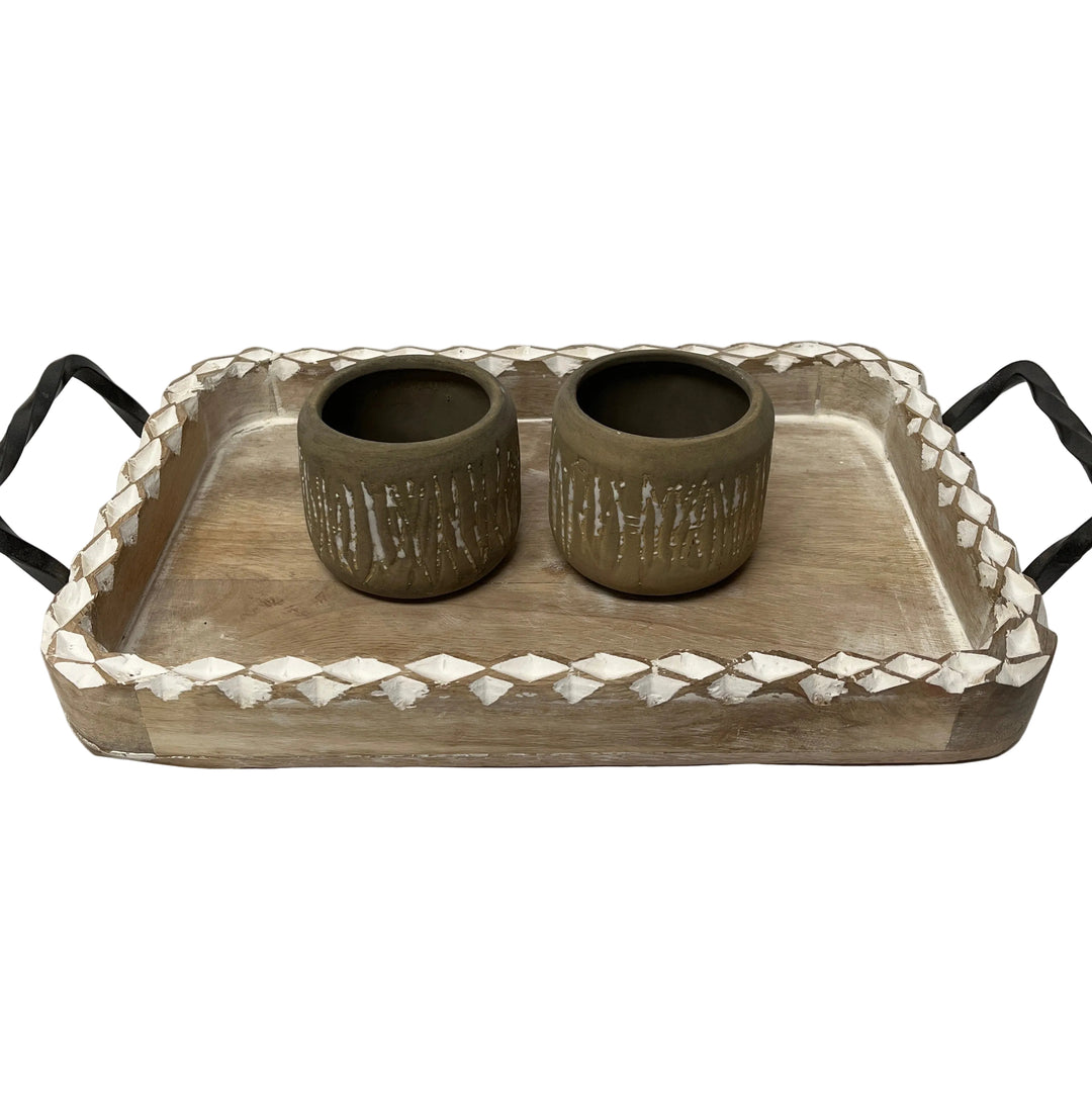 Set of 2 Cactus Pots Sand
