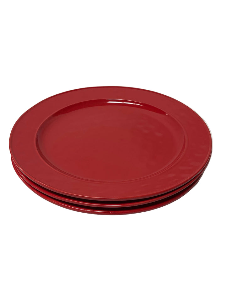 Home Bird Set of 3 Large Serving Plates Red