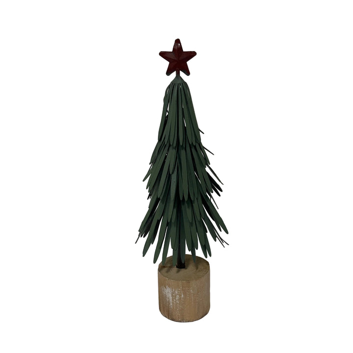 Small  Shredded Christmas Tree on Log