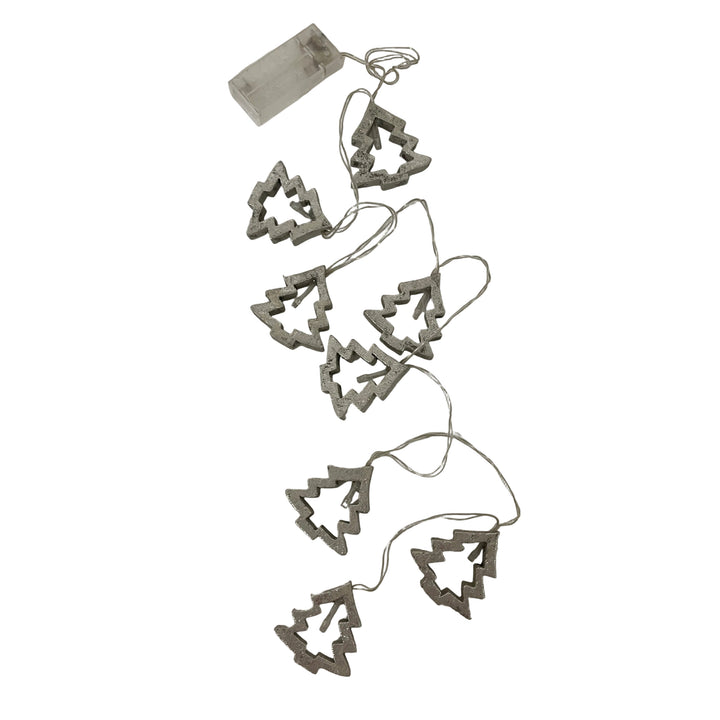 Wooden Trees Garland LED Silver