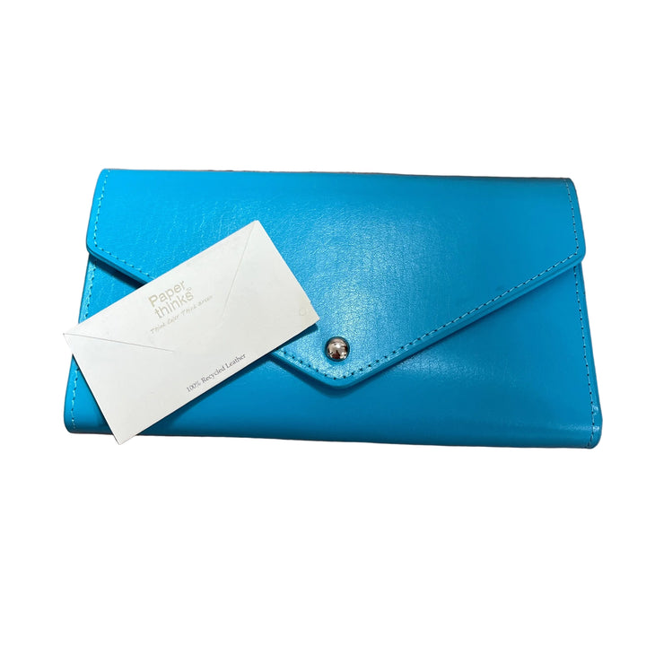 Teal Leather Travel Envelope Purse