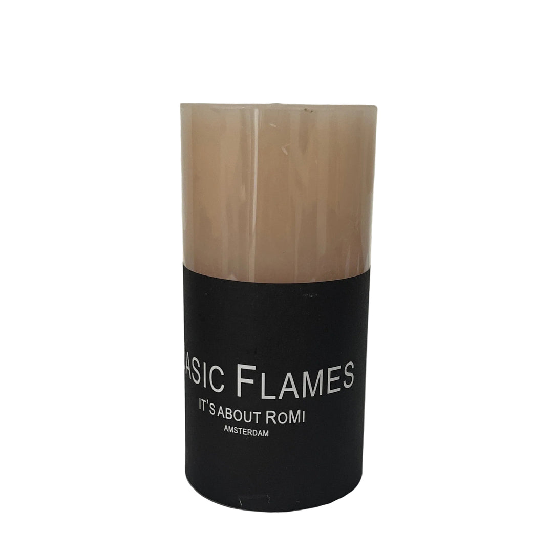 RoMi Basic Flames Pillar Candle Taupe
