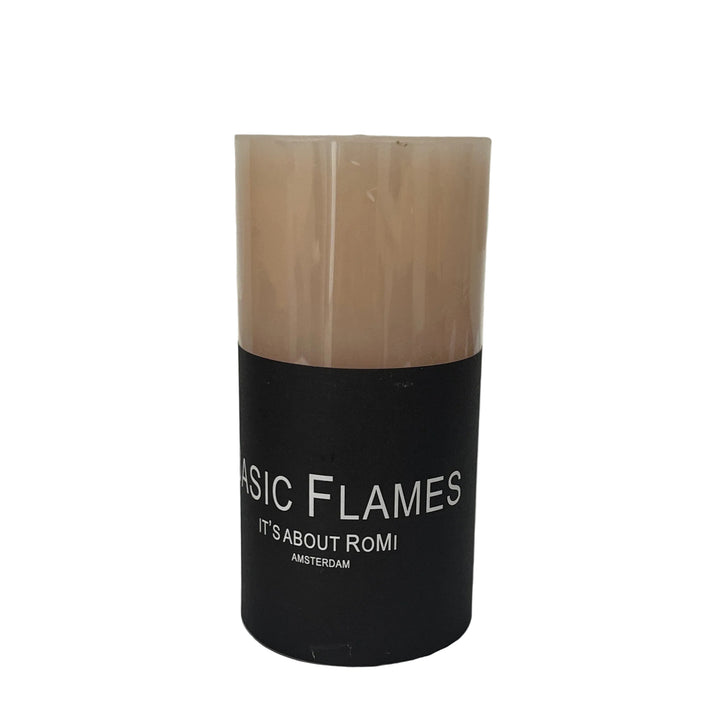 RoMi Basic Flames Pillar Candle Taupe