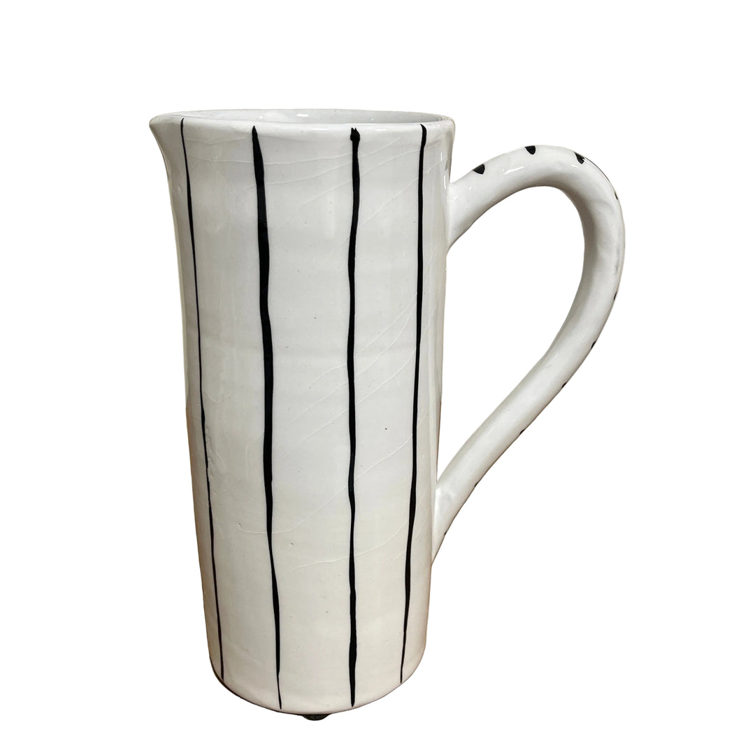 Large Tall Striped Pitcher