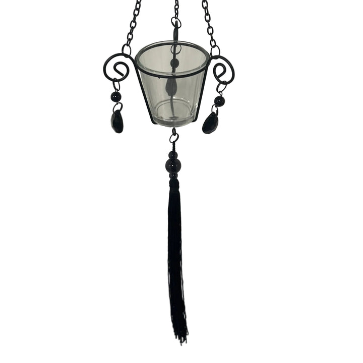 Hanging Scroll & Beads Tea Light Holder