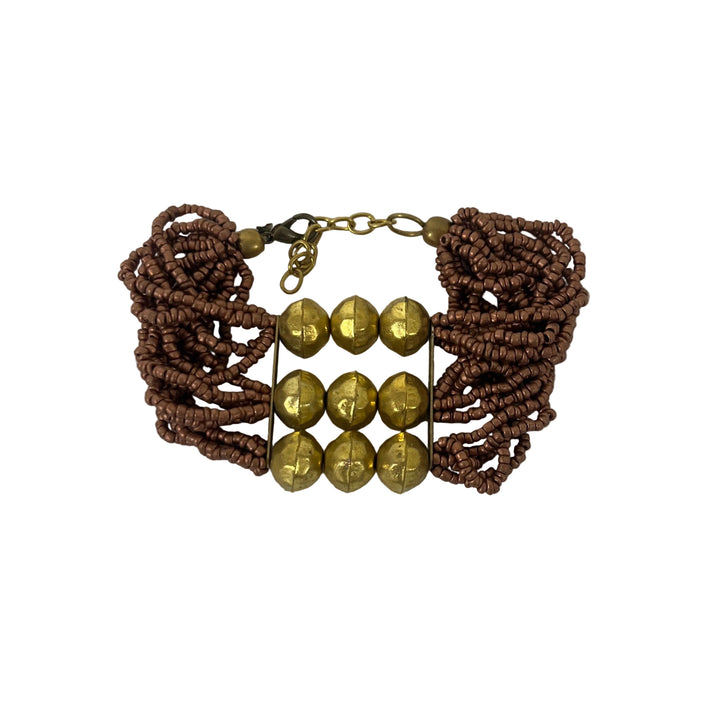 Handmade Gold Layering Beaded Bracelet