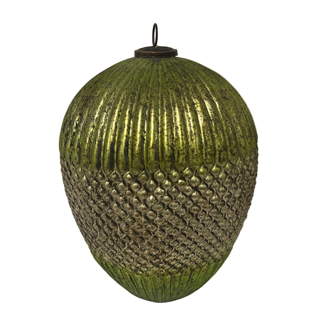Large Shaped Bauble Antique Green