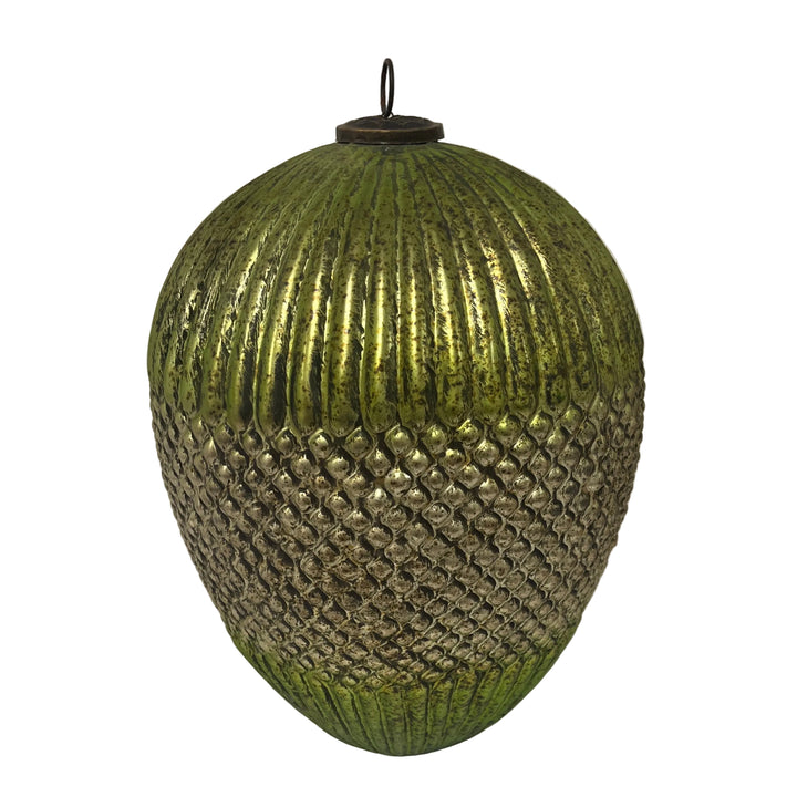 Large Shaped Bauble Antique Green