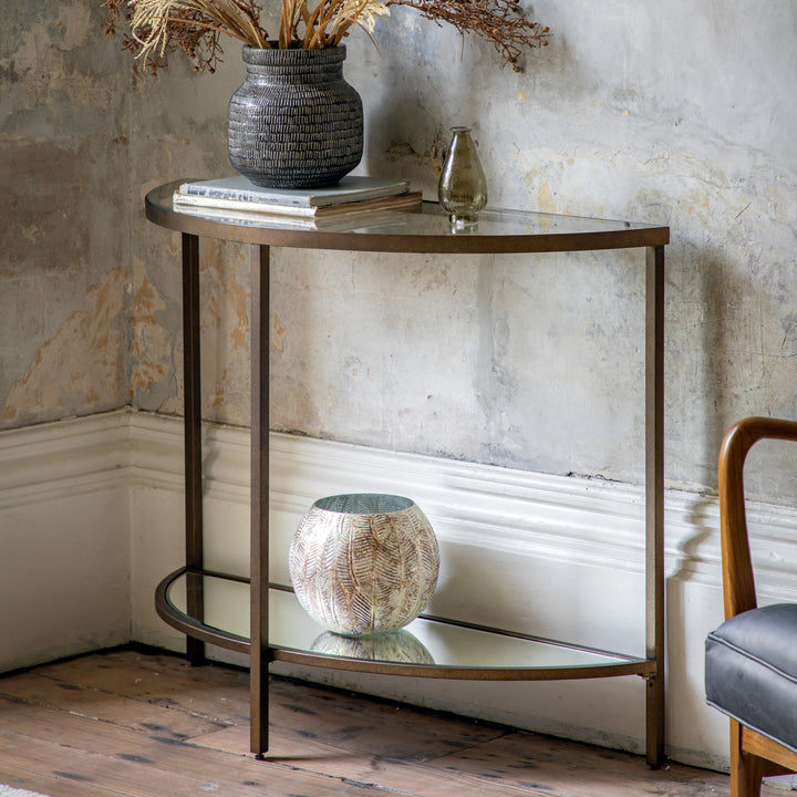 Hudson Console Table in Bronze