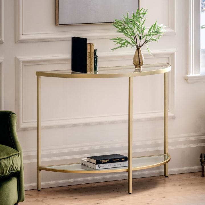 Hudson Console Table in Champagne
