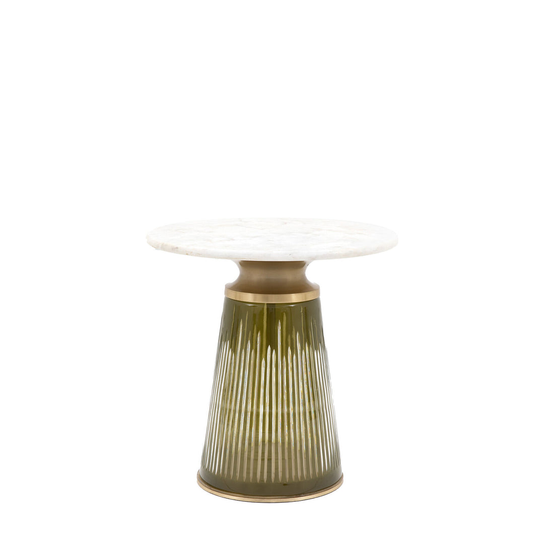 Stella Marble and Glass Side Table
