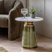 Seville Marble and Glass Side Table  PRE-ORDER