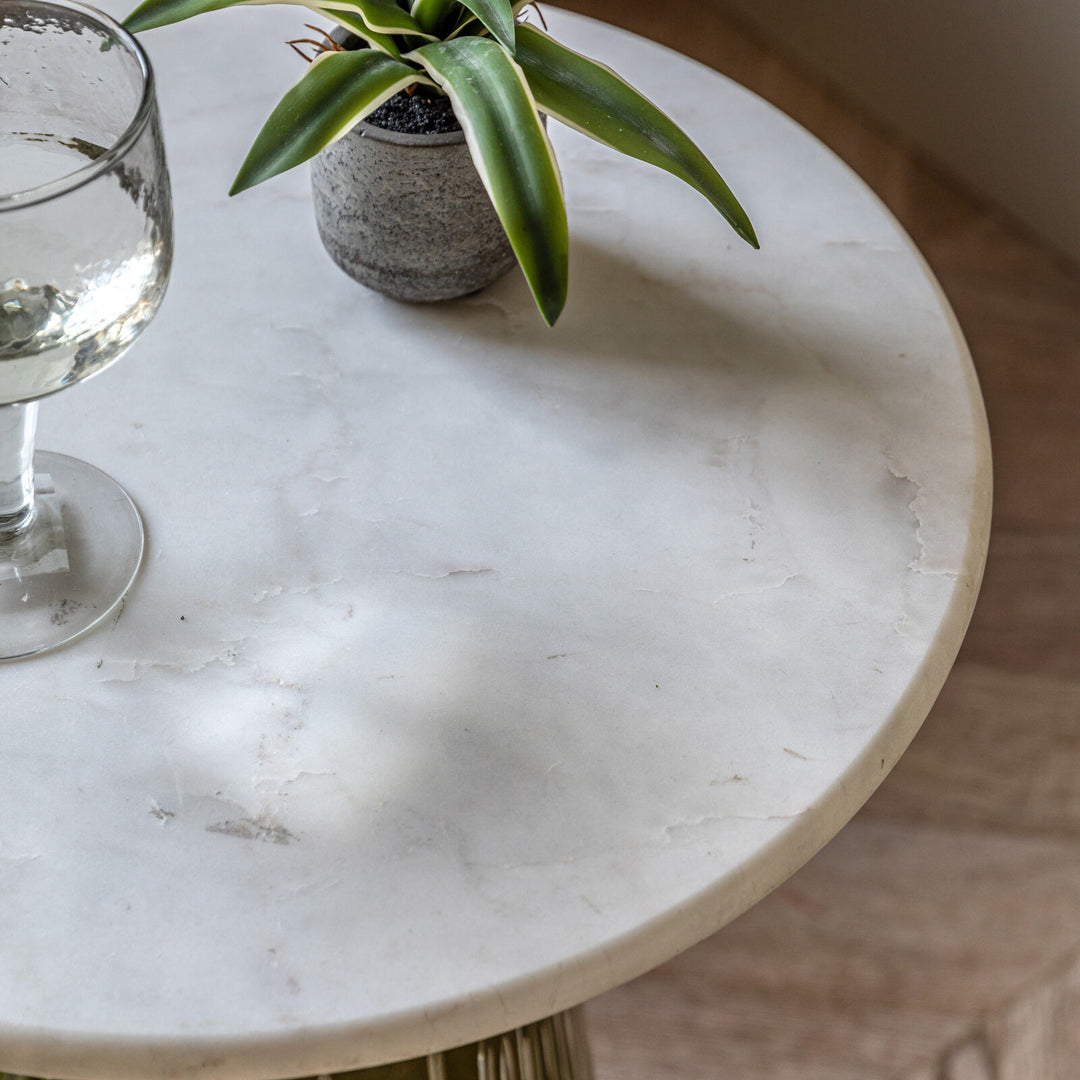 Stella Marble and Glass Side Table