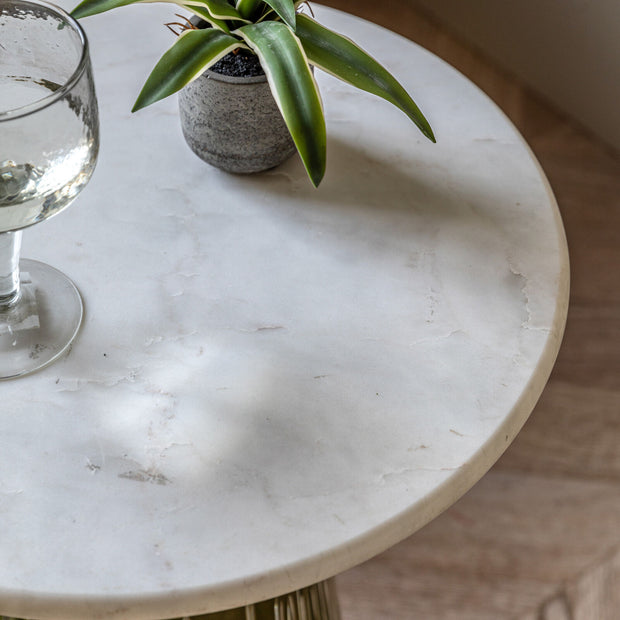 Seville Marble and Glass Side Table  PRE-ORDER