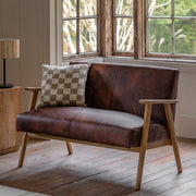 Neyland 2 Seater Sofa in Vintage Brown Leather