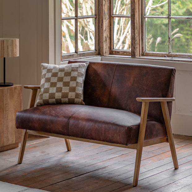 Neyland 2 Seater Sofa in Vintage Brown Leather