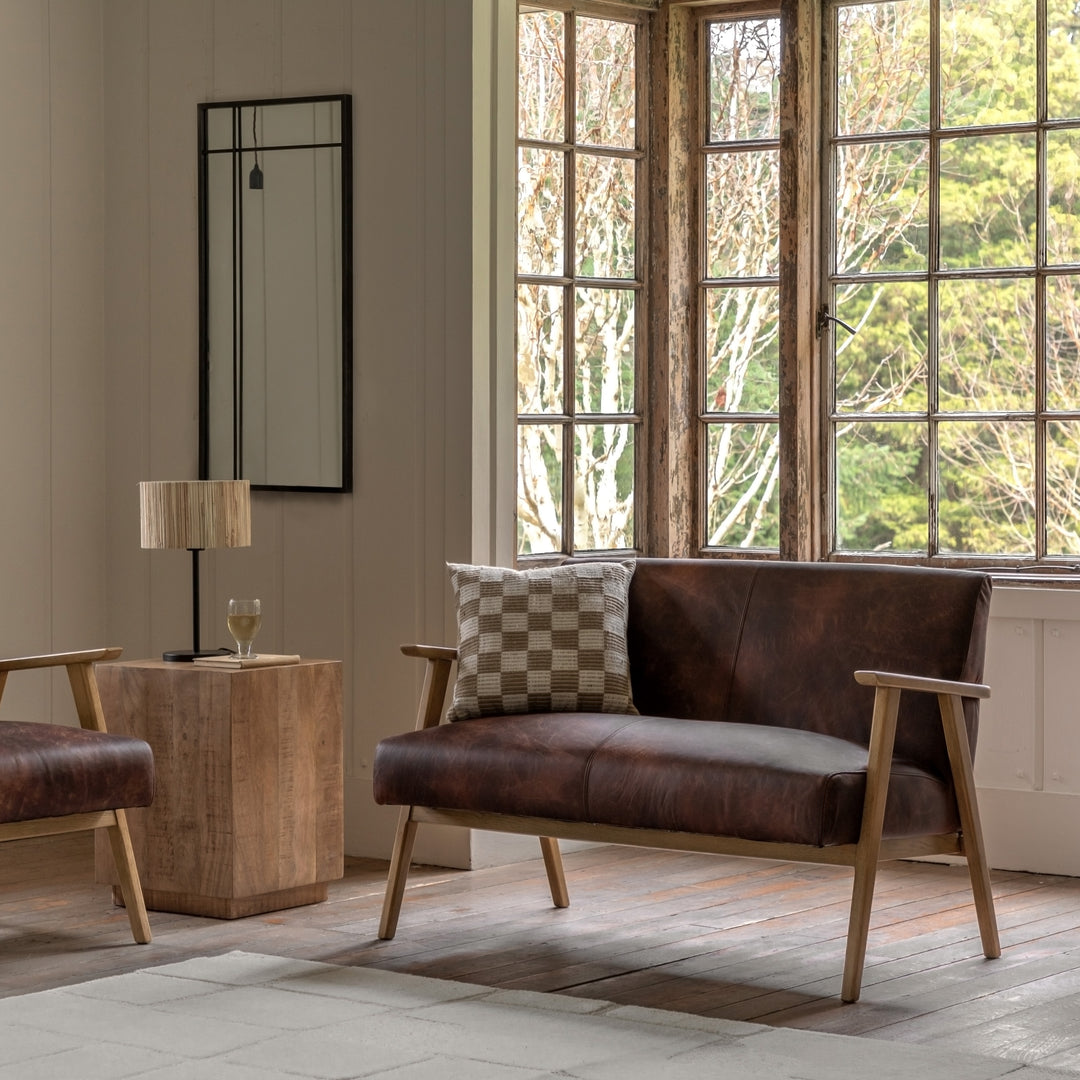 Neyland 2 Seater Sofa in Vintage Brown Leather