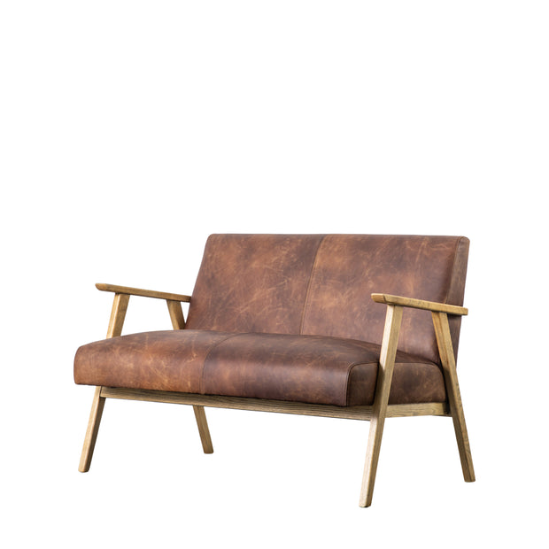 Neyland 2 Seater Sofa in Vintage Brown Leather