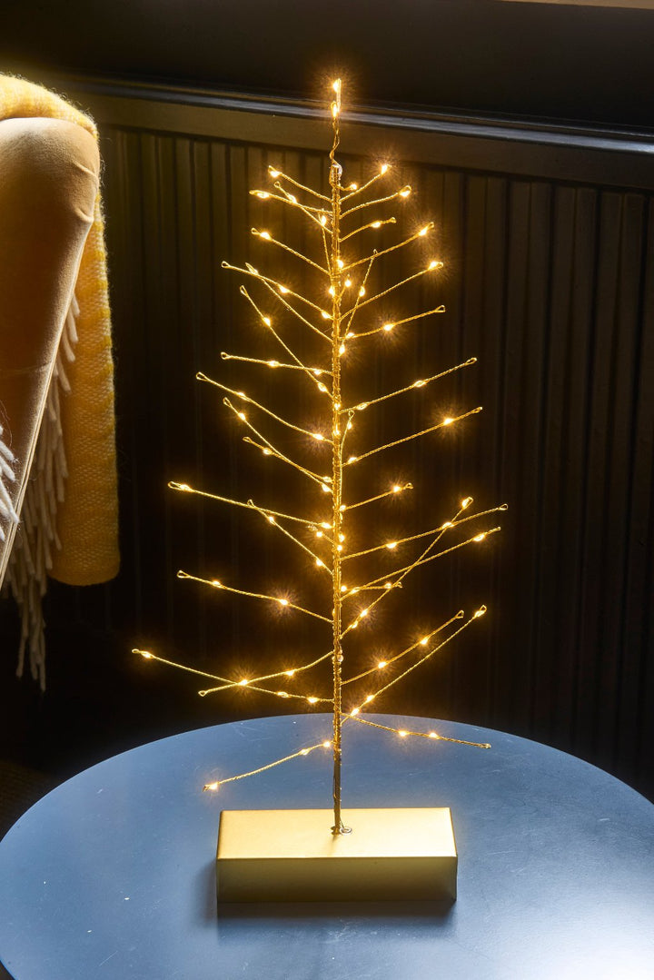 Pre Lit Table Top Christmas Tree Gold