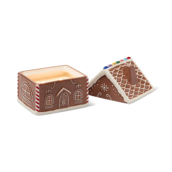 Gingerbread Ceramic House Candle