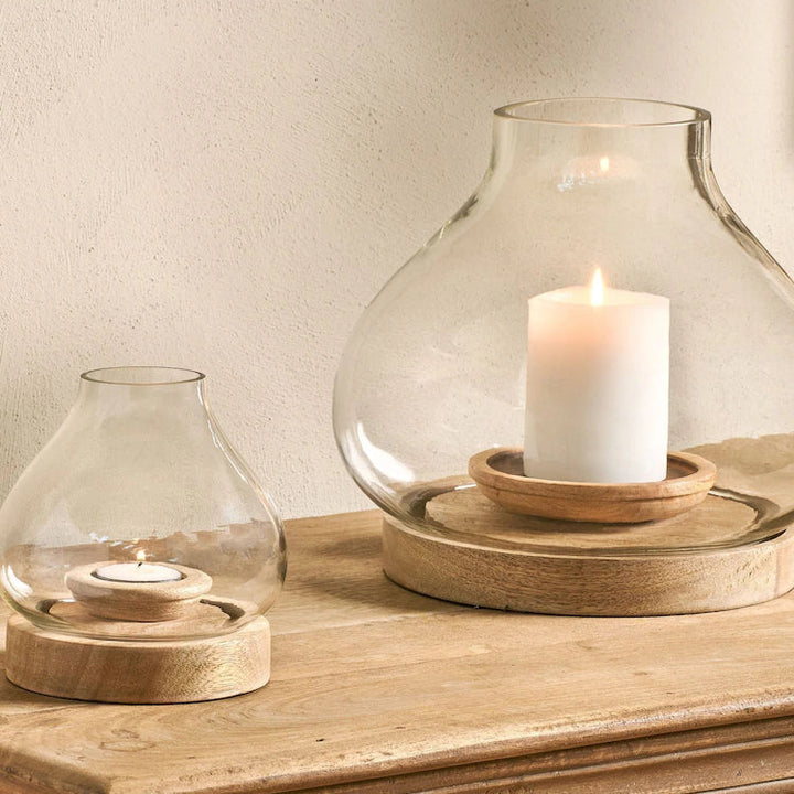 Naryla Mango Wood Lantern Small in Natural