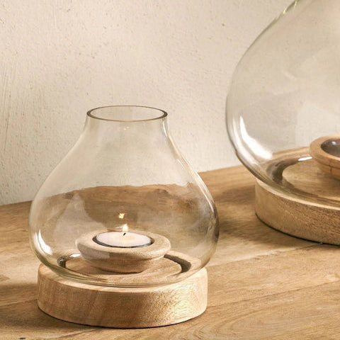 Naryla Mango Wood Lantern Small in Natural