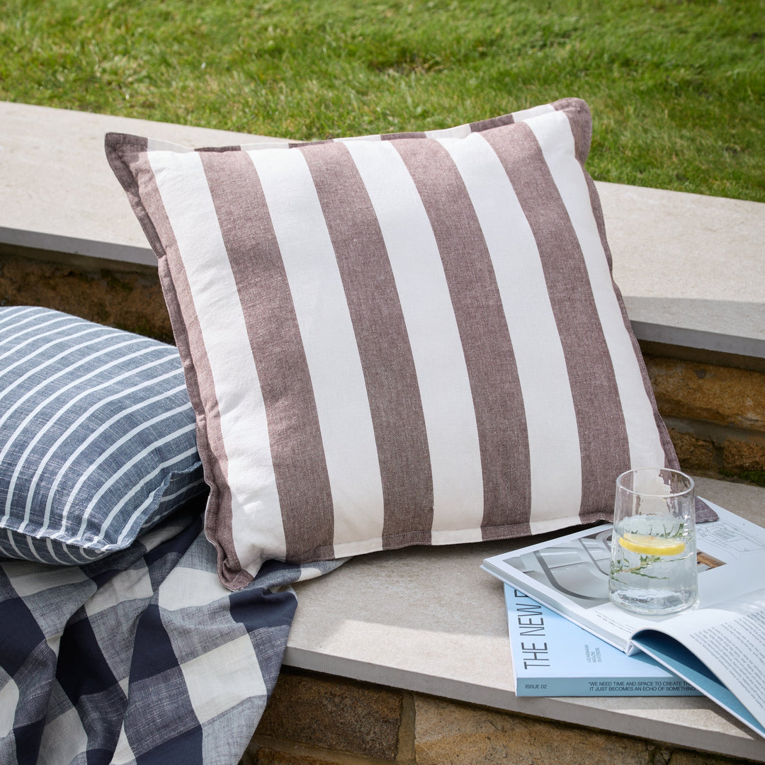 Hayle 100% Cotton Outdoor Cushion in Chocolate