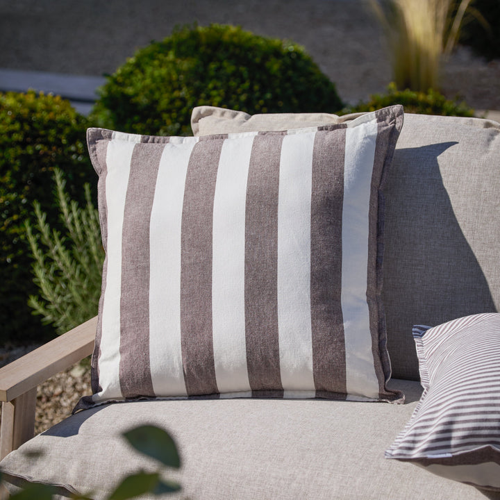 Hayle 100% Cotton Outdoor Cushion in Chocolate