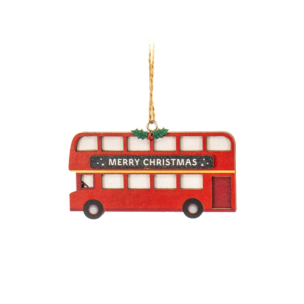London Flat Wooden Decorations Set Of 3