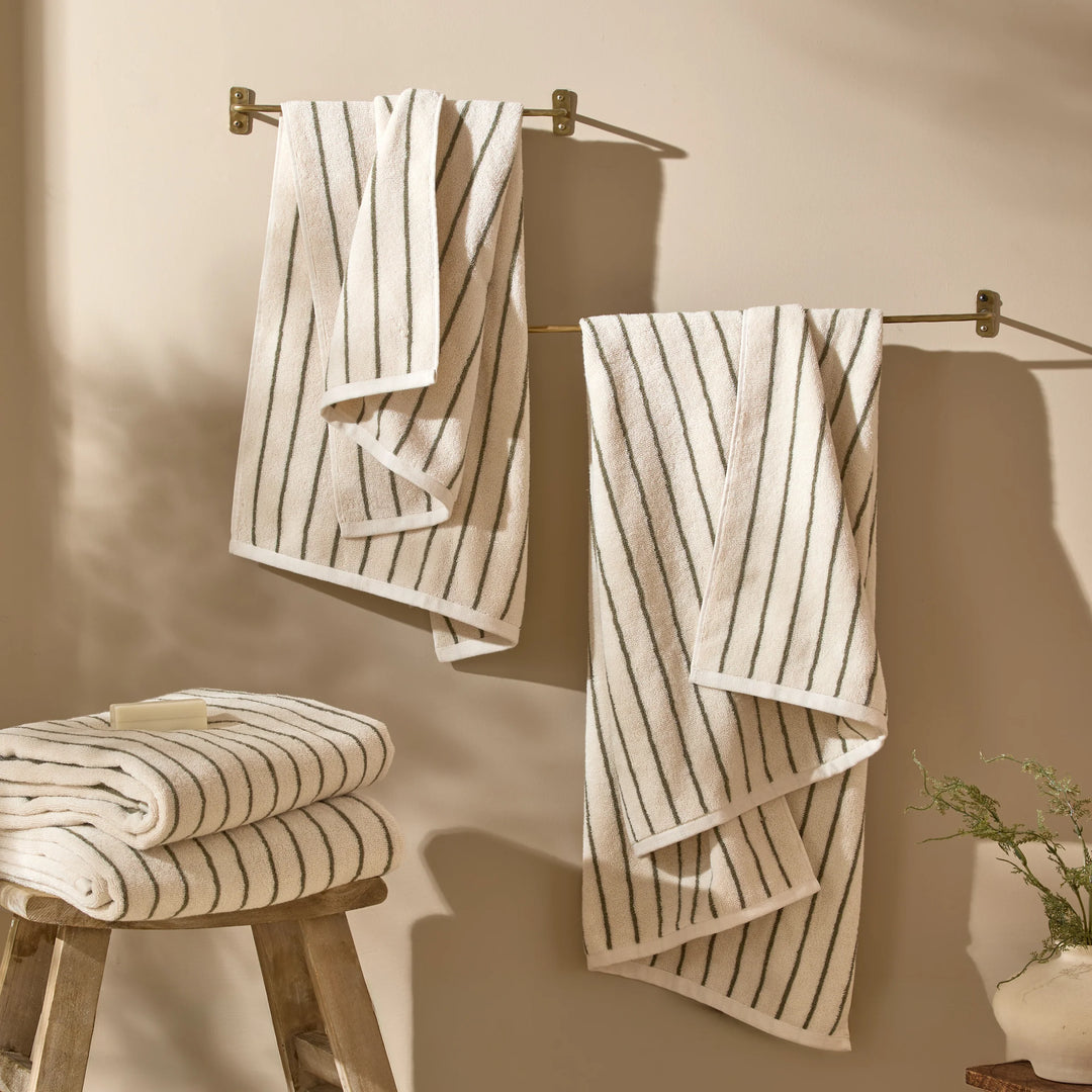 Yard Hebden Striped Towel in Olive