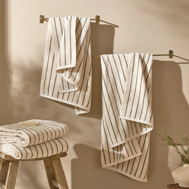 Yard Hebden Striped Towel in Olive