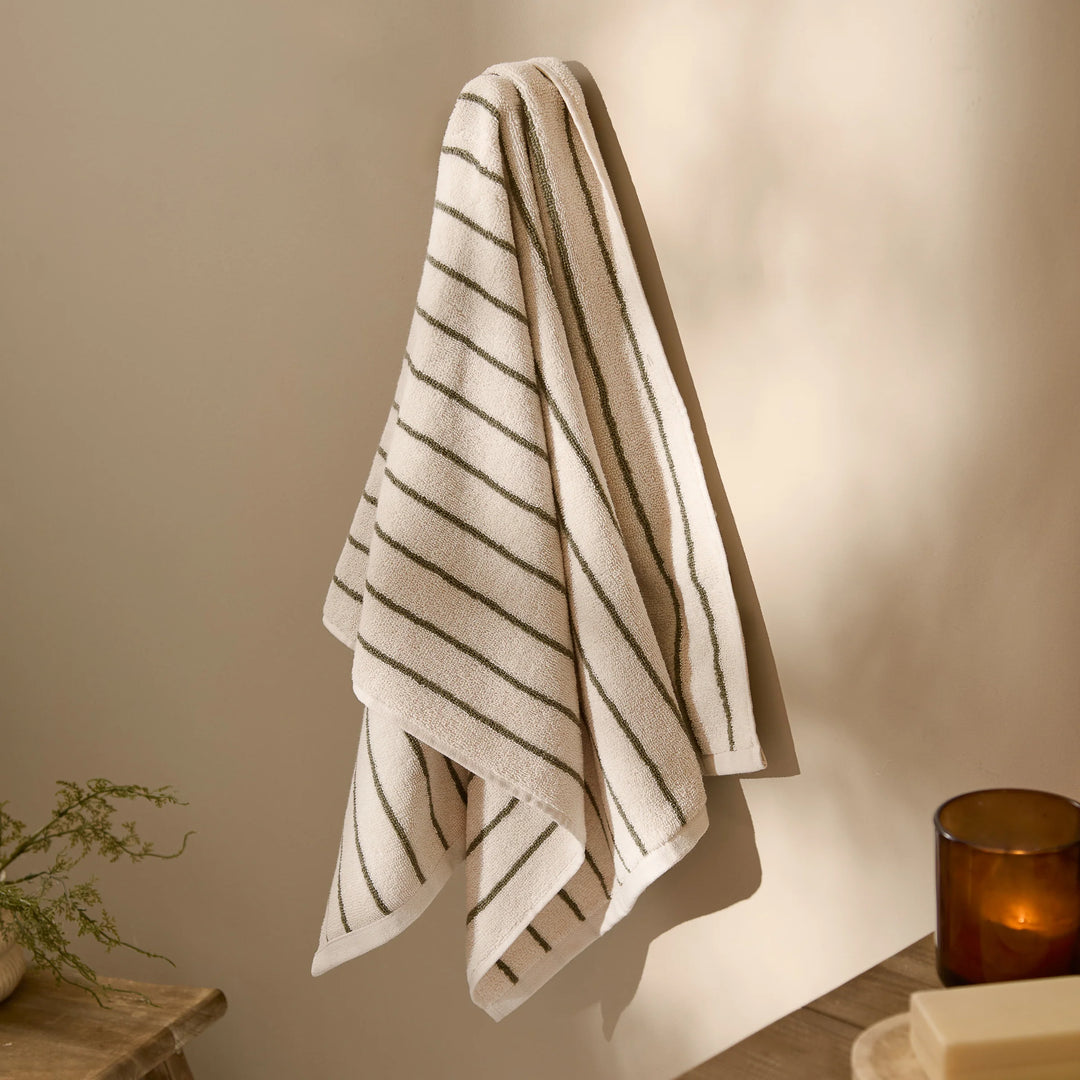 Yard Hebden Striped Towel in Olive