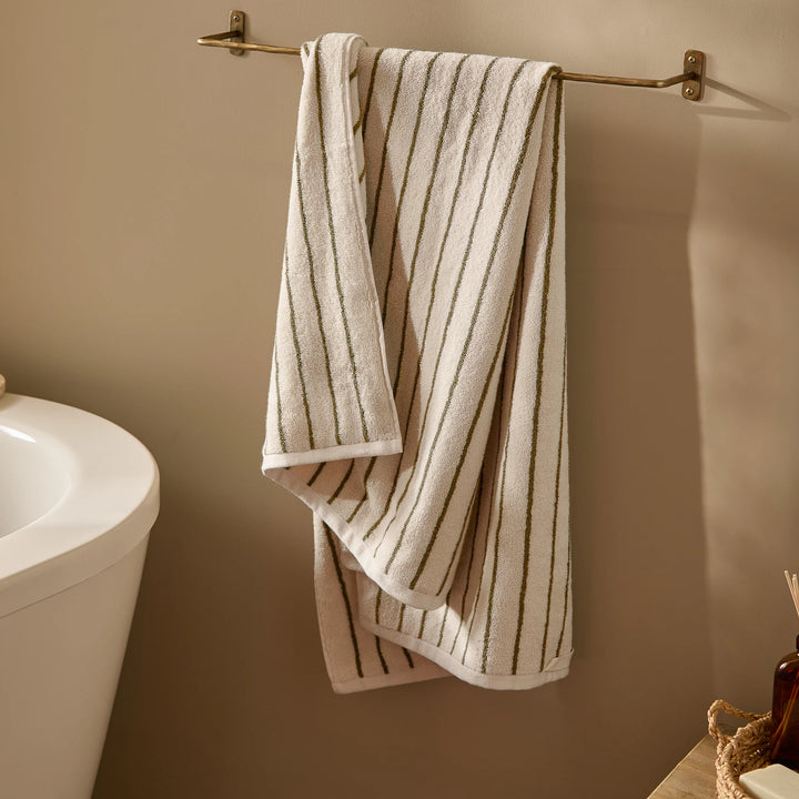 Yard Hebden Striped Towel in Olive
